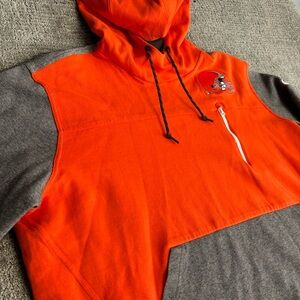 Nike NFL Cleveland Browns Orange and Gray Men's Hoodie